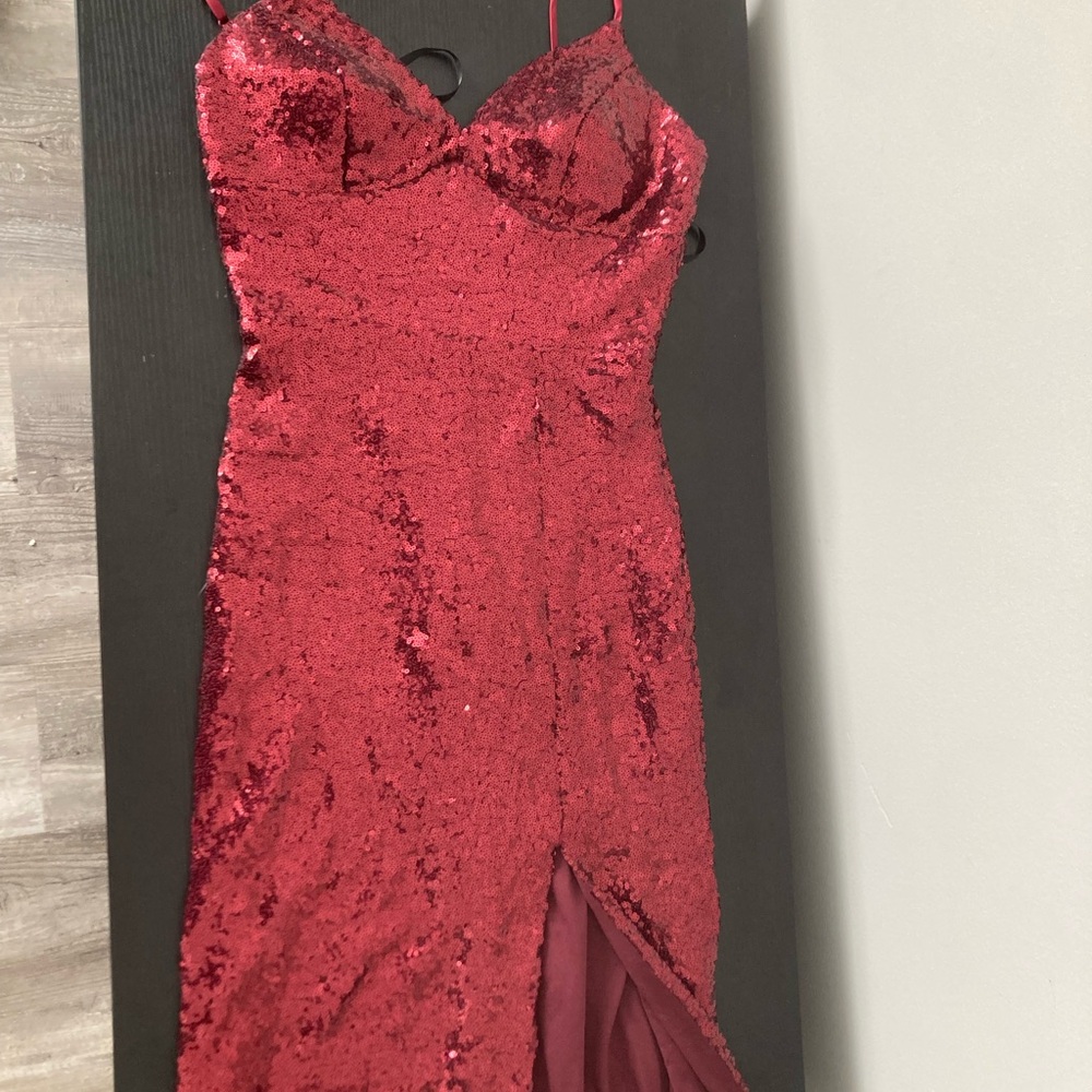 B. Smart Red Sequin Prom Dress